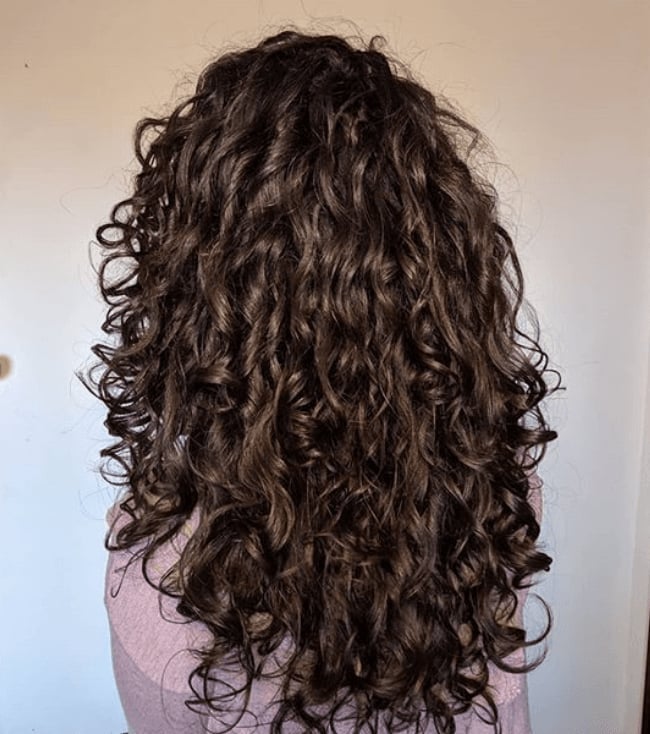 Mid-Back Length Thick Dark Brown Curly Hair, Close-Up Take — Classy Long Curly Hair
