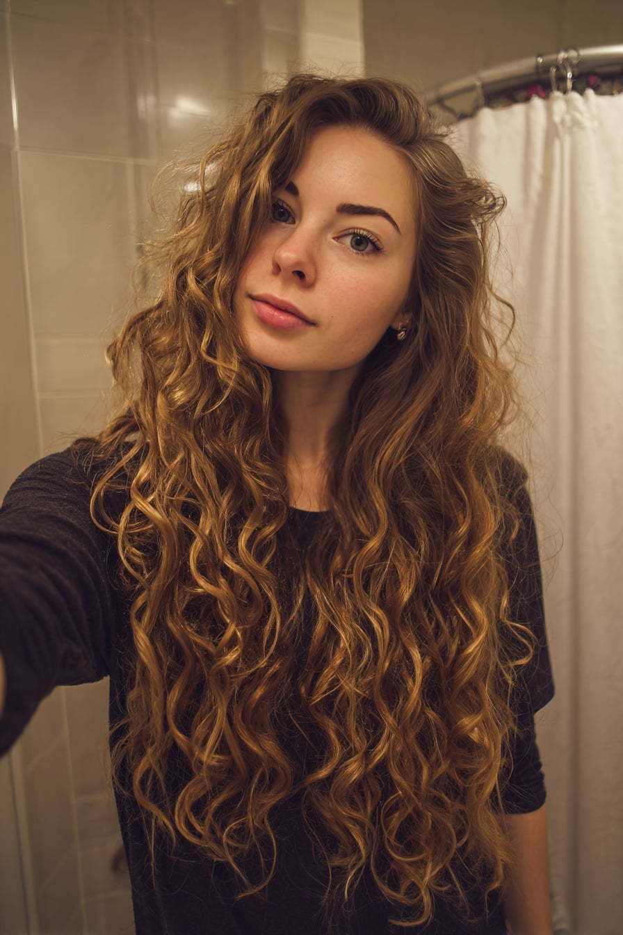 Mid-Back Length Fine Curly Blonde Hair — Classy Long Curly Hair