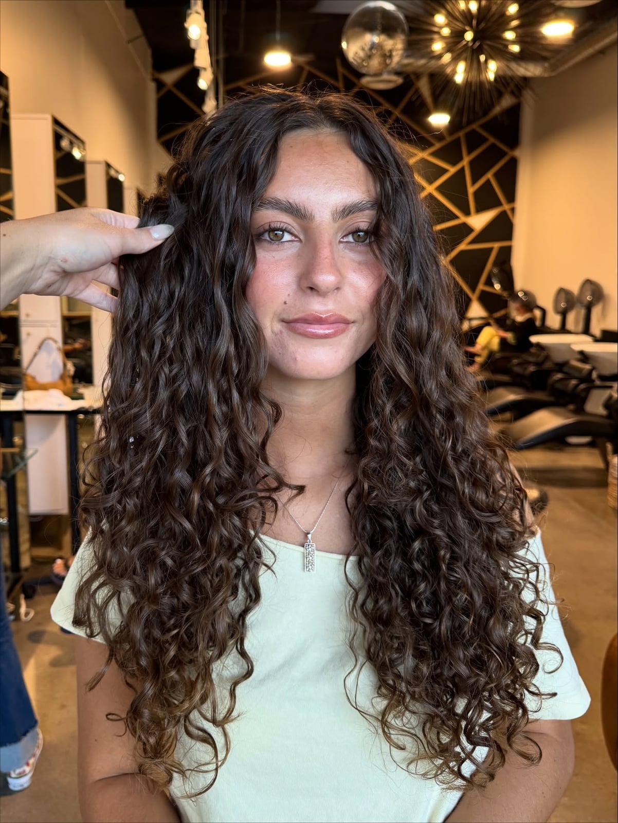 Very Long Mid-Back Curly Hair With Warm Highlights — Classy Long Curly Hair