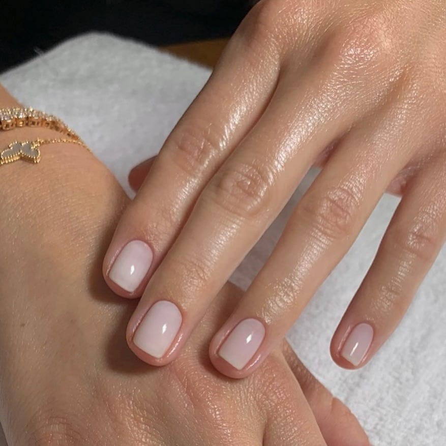Milky Sheer Pink Medium Square, Highlighting The Natural-Looking — Classy Medium Square Nails