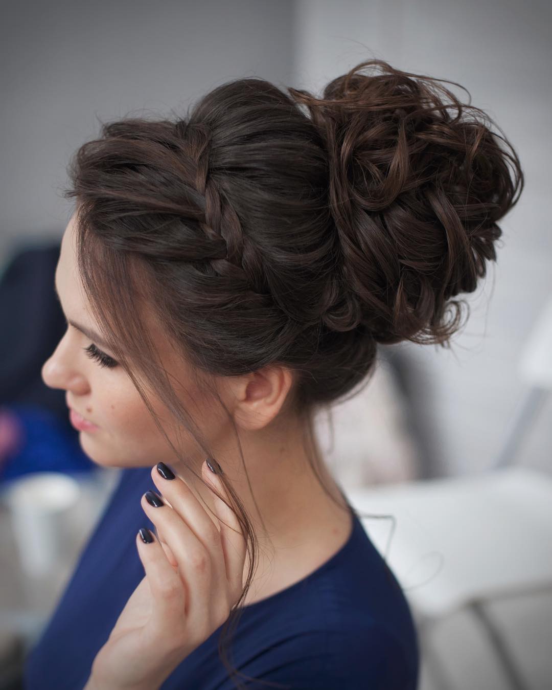 Large High Messy Bun with Braids — Classy Messy Bun Updo