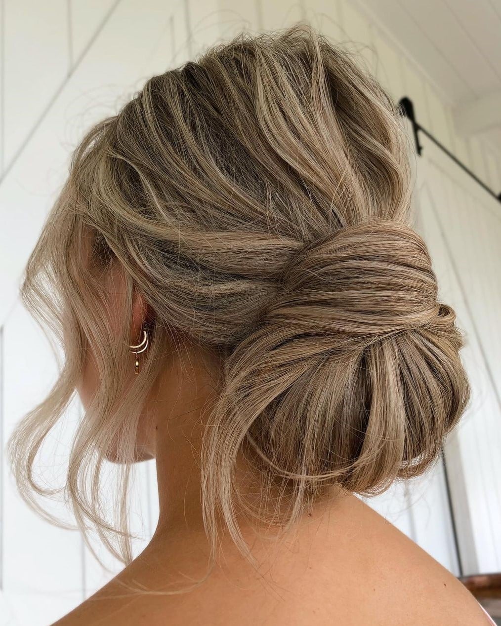 Long Blonde Intricate Twisted Bun — Classy Messy Bun Updo