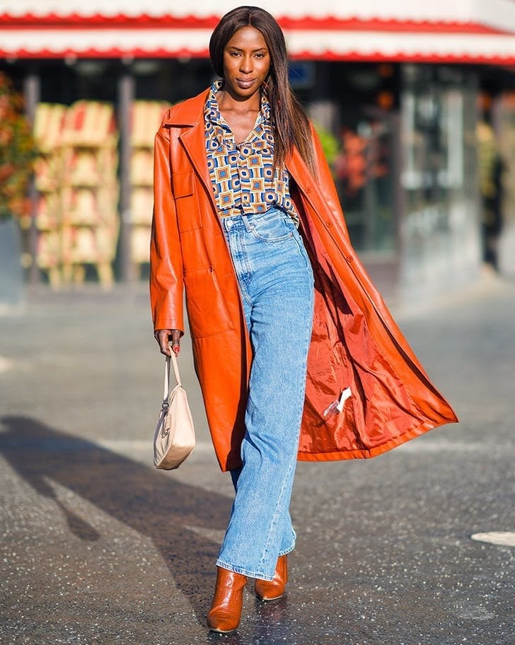 Faux Leather Trench With Straight Leg Jeans Faux Leather Trench With Straight Leg Jeans — Classy Mom Jeans Outfits