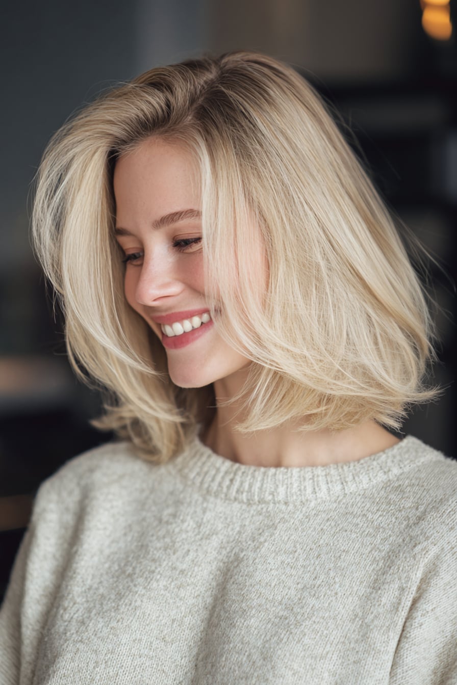 Shoulder Bob Cool Ash Blonde Fine Hair — Classy Old Money Blonde