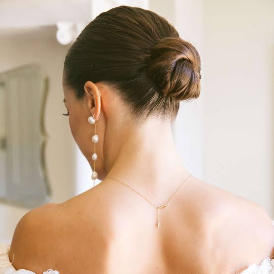 Sleek Dark Brown Low Bun — Classy Party Hair