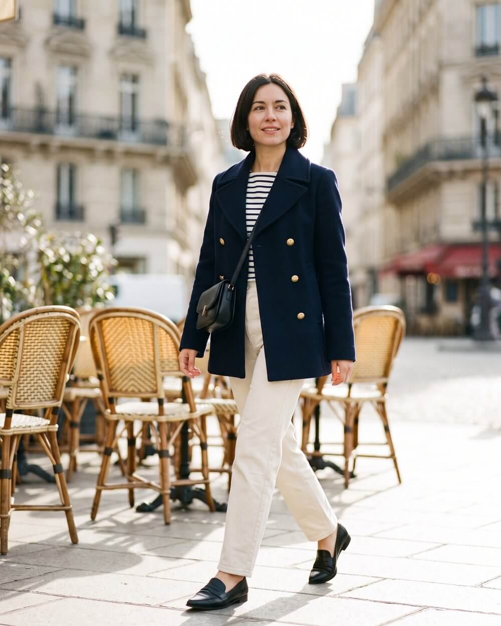 Navy Peacoat with Trousers and Loafers for Daytime Navy Peacoat with Trousers and Loafers for Daytime — Classy Peacoat Outfits