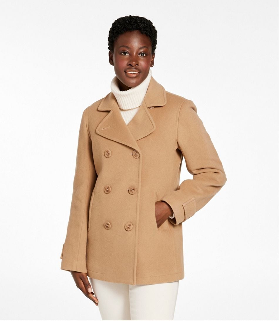 Camel Lambswool Peacoat with Turtleneck and Ballet Flats Camel Lambswool Peacoat with Turtleneck and Ballet Flats — Classy Peacoat Outfits