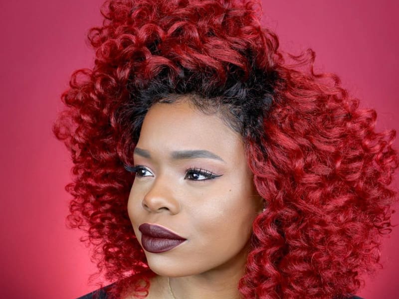 Shoulder Length Vibrant Red Curls Shoulder Length Vibrant Red Curls — Classy Red Hair Black Women