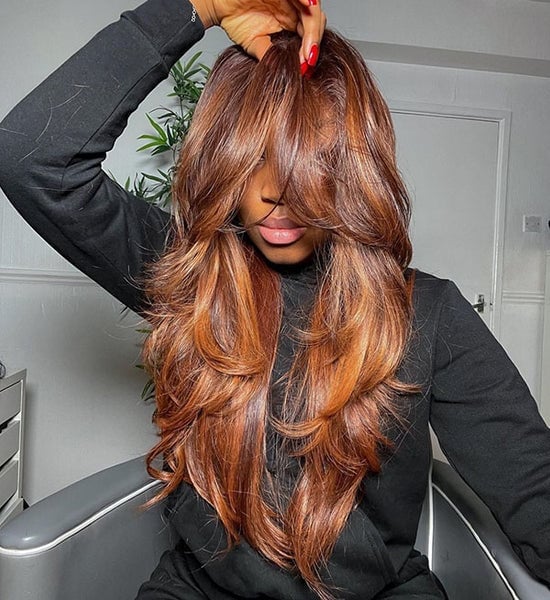 Mid-Back Ginger With Blonde Highlights Mid-Back Ginger With Blonde Highlights — Classy Red Hair Black Women