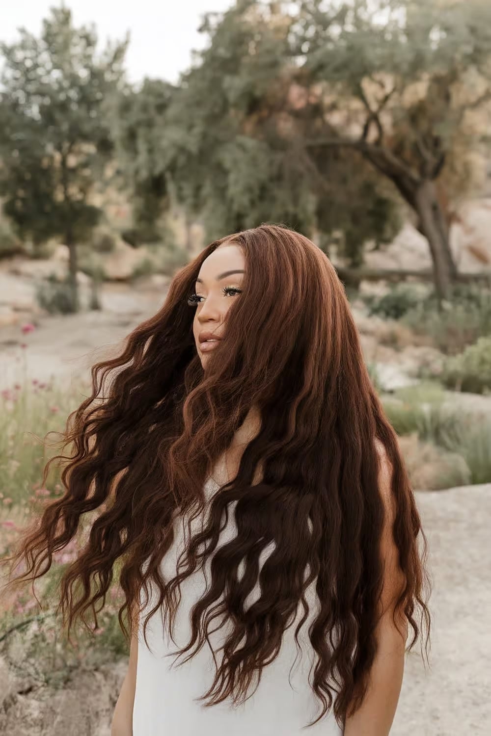 Mid-Back Dark Brown With Warm Undertones Mid-Back Dark Brown With Warm Undertones — Classy Red Hair Black Women