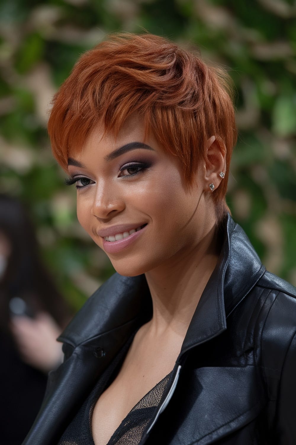 Short Pixie Bright Copper Red Short Pixie Bright Copper Red — Classy Red Hair Black Women