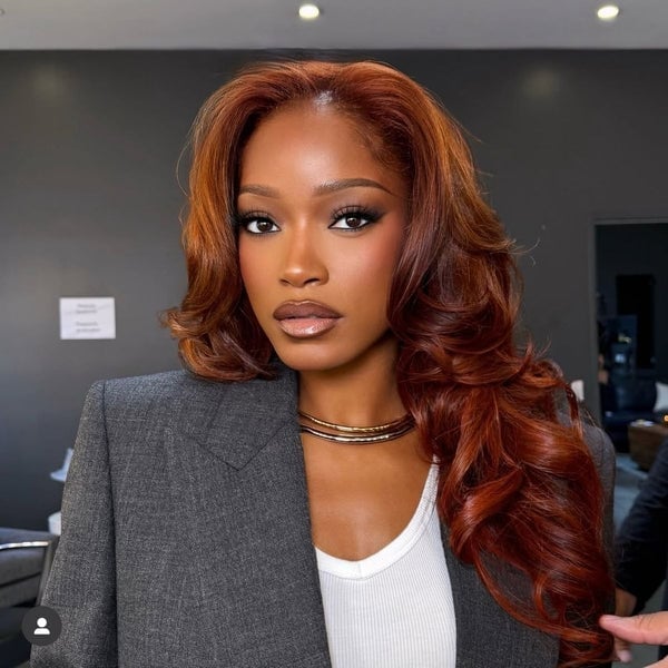 Collarbone Length Copper Red Layers Collarbone Length Copper Red Layers — Classy Red Hair Black Women