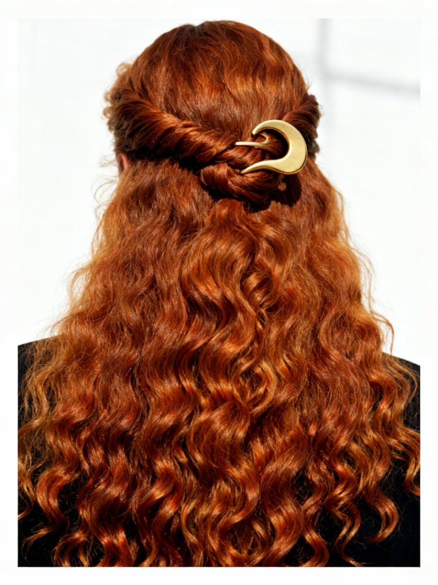 Copper Red Mid-Back Waves with Braided Detail Copper Red Mid-Back Waves with Braided Detail — Classy Red Hairstyles