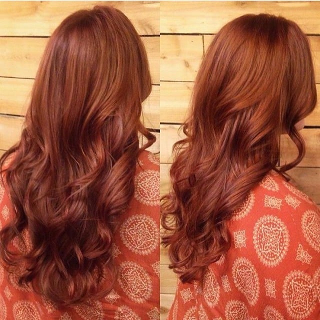 Rich Auburn Mid-Back Wavy Blowout Rich Auburn Mid-Back Wavy Blowout — Classy Red Hairstyles