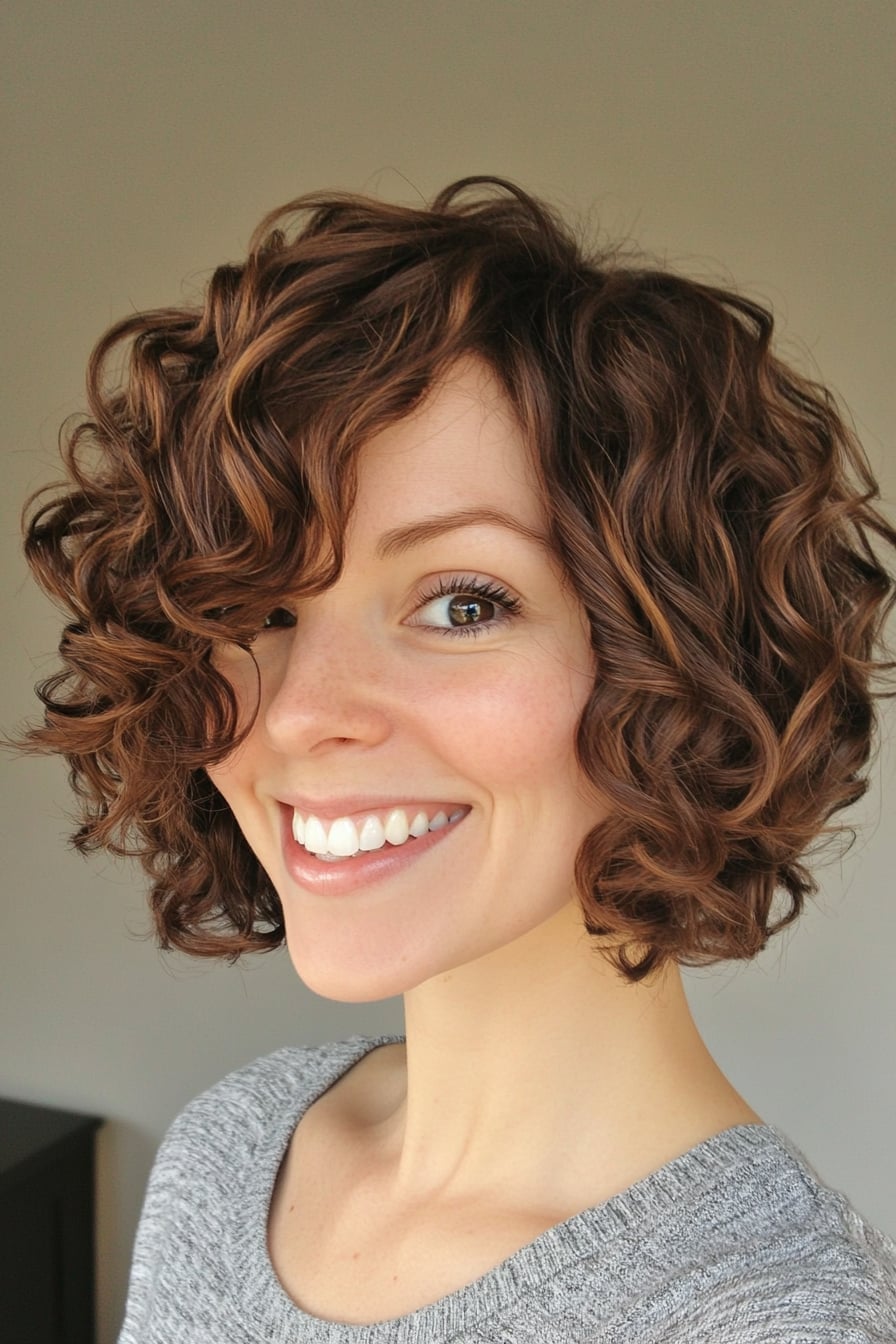 Collarbone Bob With Voluminous Curls Collarbone Bob With Voluminous Curls — Classy Short Curly Hair