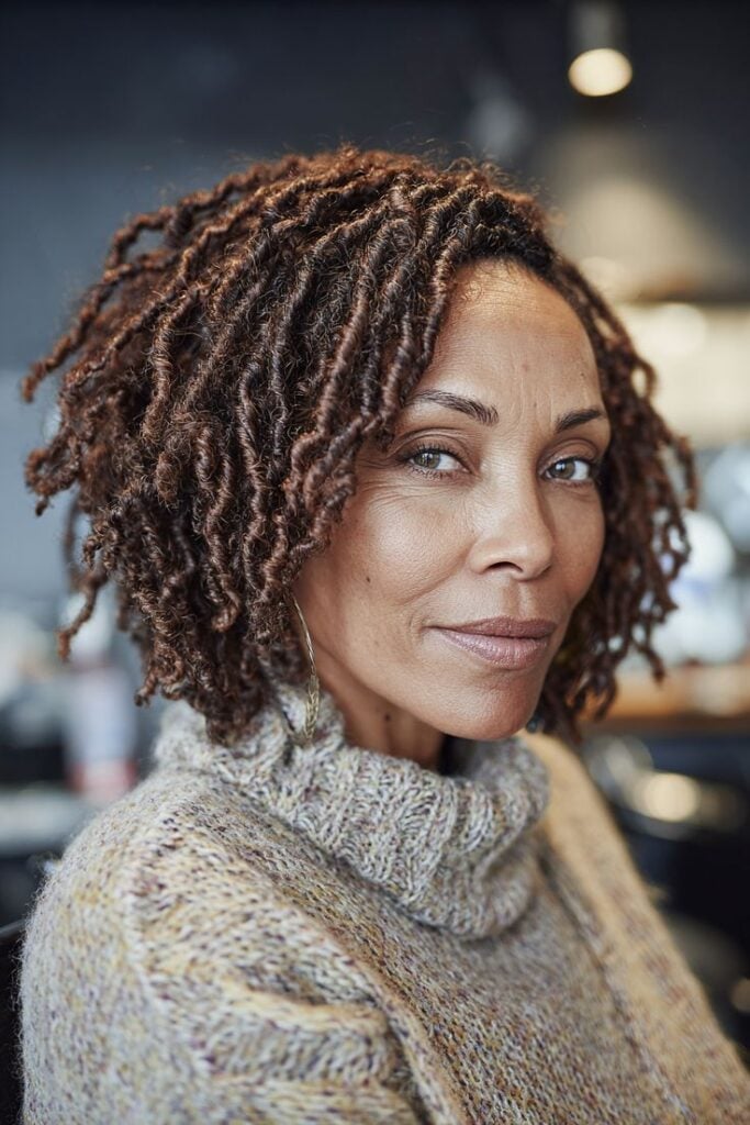 Brown Bob With Blonde Highlights Brown Bob With Blonde Highlights — Classy Short Locs
