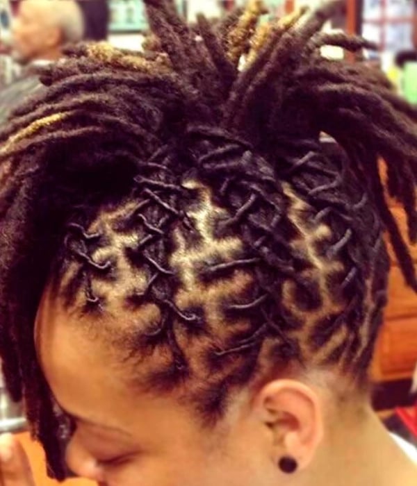Ear Length Textured Locs Geometric Braids Ear Length Textured Locs Geometric Braids — Classy Short Locs