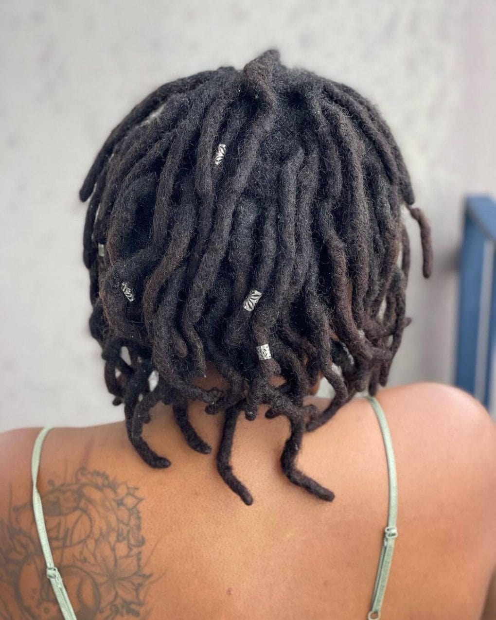 Ear Length Natural Coily Locs Silver Cuffs Ear Length Natural Coily Locs Silver Cuffs — Classy Short Locs