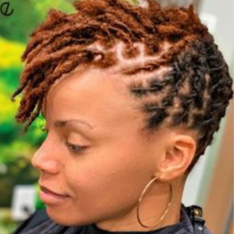 Chin Length Twisted Locs Side Swept Bangs Chin Length Twisted Locs Side Swept Bangs — Classy Short Locs