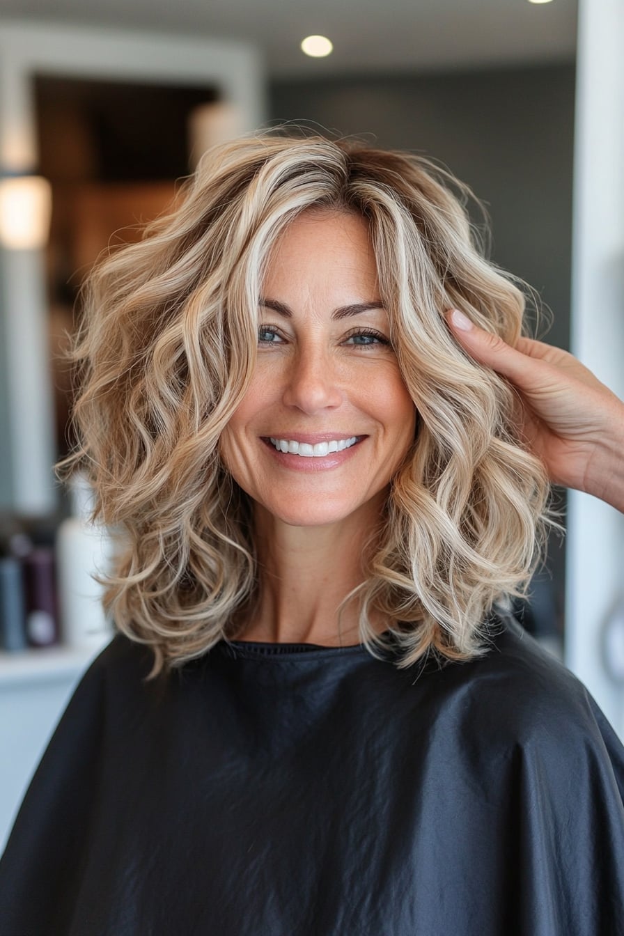 Collarbone Blonde Hair With Face-Framing Layers Collarbone Blonde Hair With Face-Framing Layers — Classy Shoulder Length Curly Hair
