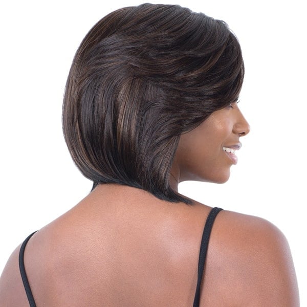 Layered Bob With Reddish Highlights — Classy Side Part Wig