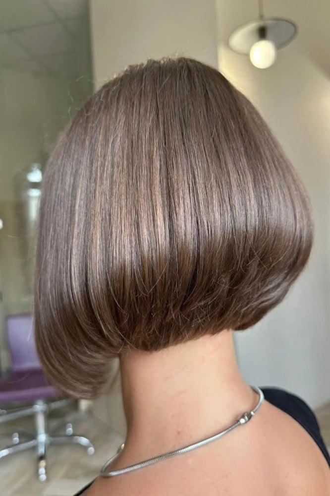 Ash Brown Bob Sharp Blunt Ends — Classy Sleek Hairstyles