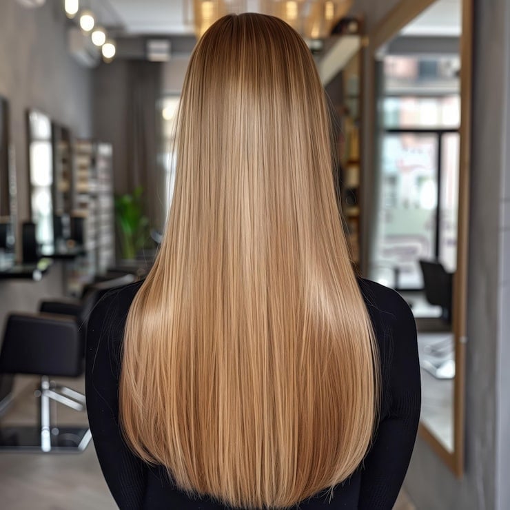 Mid-Back Blonde Layers Sleek Style — Classy Sleek Hairstyles
