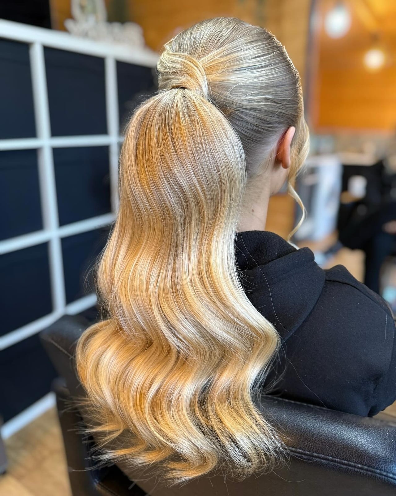 Blonde Highlights Neat Slicked Back Bun — Classy Slick Back Hairstyles
