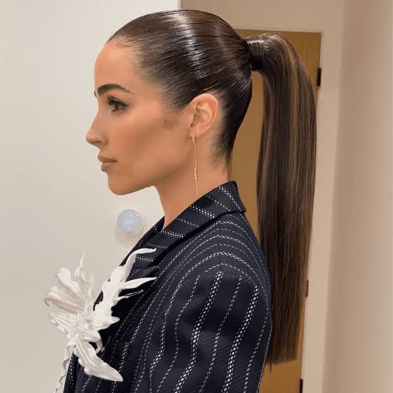 High Slicked Back Ponytail With Highlights — Classy Slick Back Hairstyles