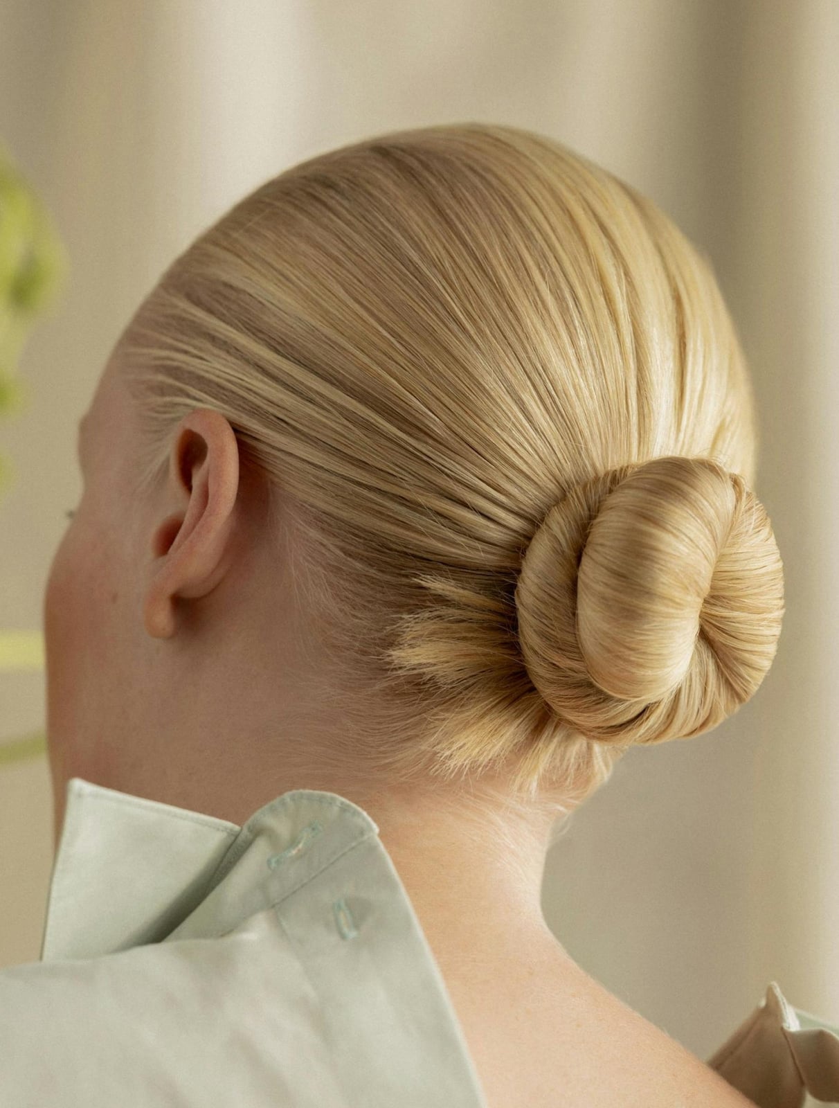Fine Blonde Hair Twisted Bun, Collarbone — Classy Slick Back Hairstyles