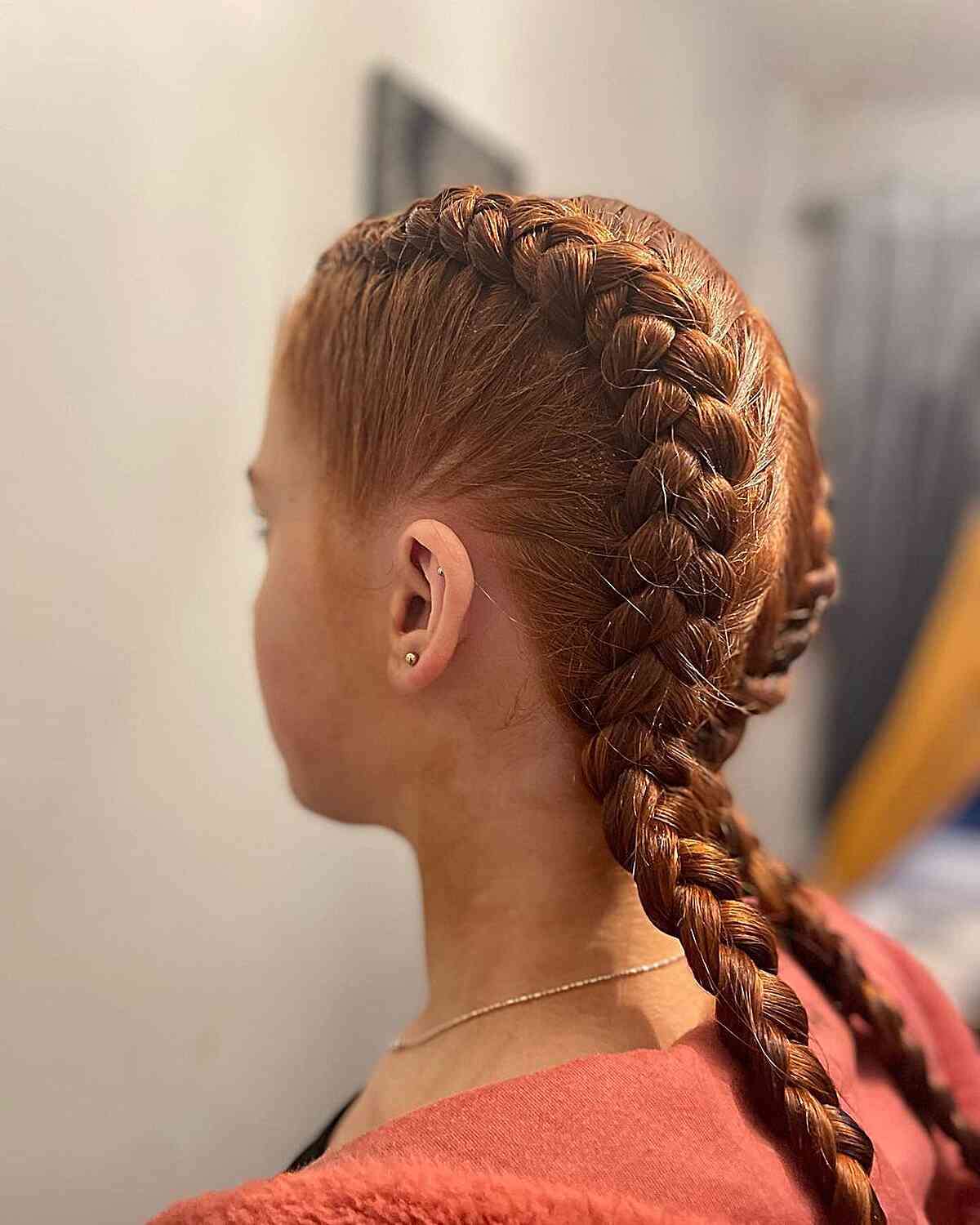 Vibrant Auburn Dutch Braids Vibrant Auburn Dutch Braids — Classy Softball Hair