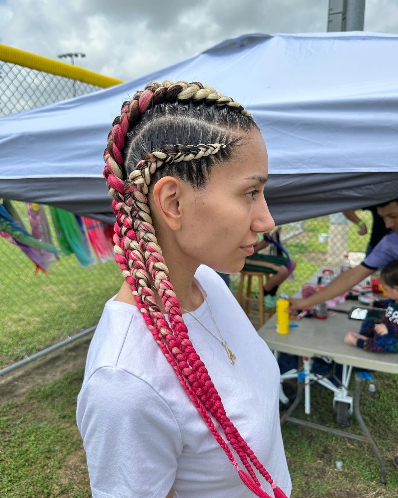 Dutch Braids With Color Highlights Dutch Braids With Color Highlights — Classy Softball Hair