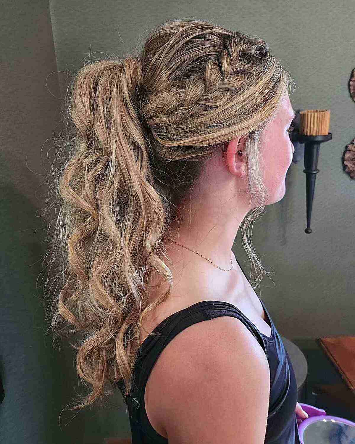 Blonde Ponytail With Dutch Braid Crown Blonde Ponytail With Dutch Braid Crown — Classy Sports Hair