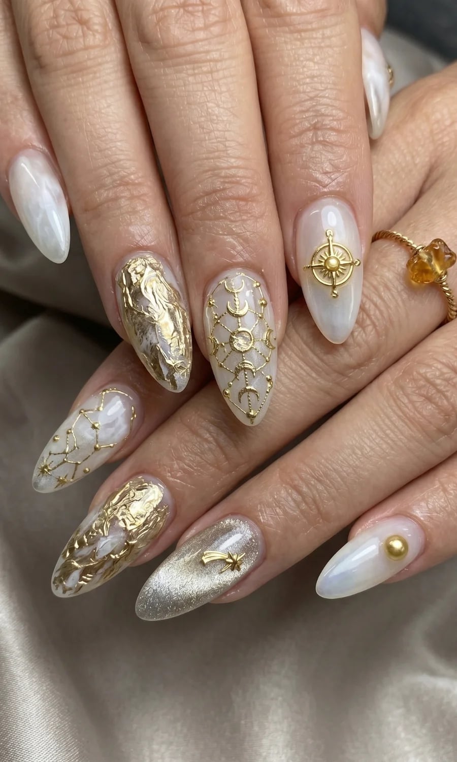 Nude Base Stiletto with Vibrant Red French Tips — Classy Stiletto Nails