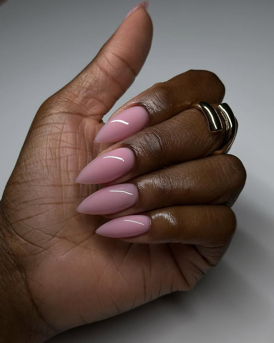 Milky Pink Glossy Stiletto Nails — Classy Stiletto Nails