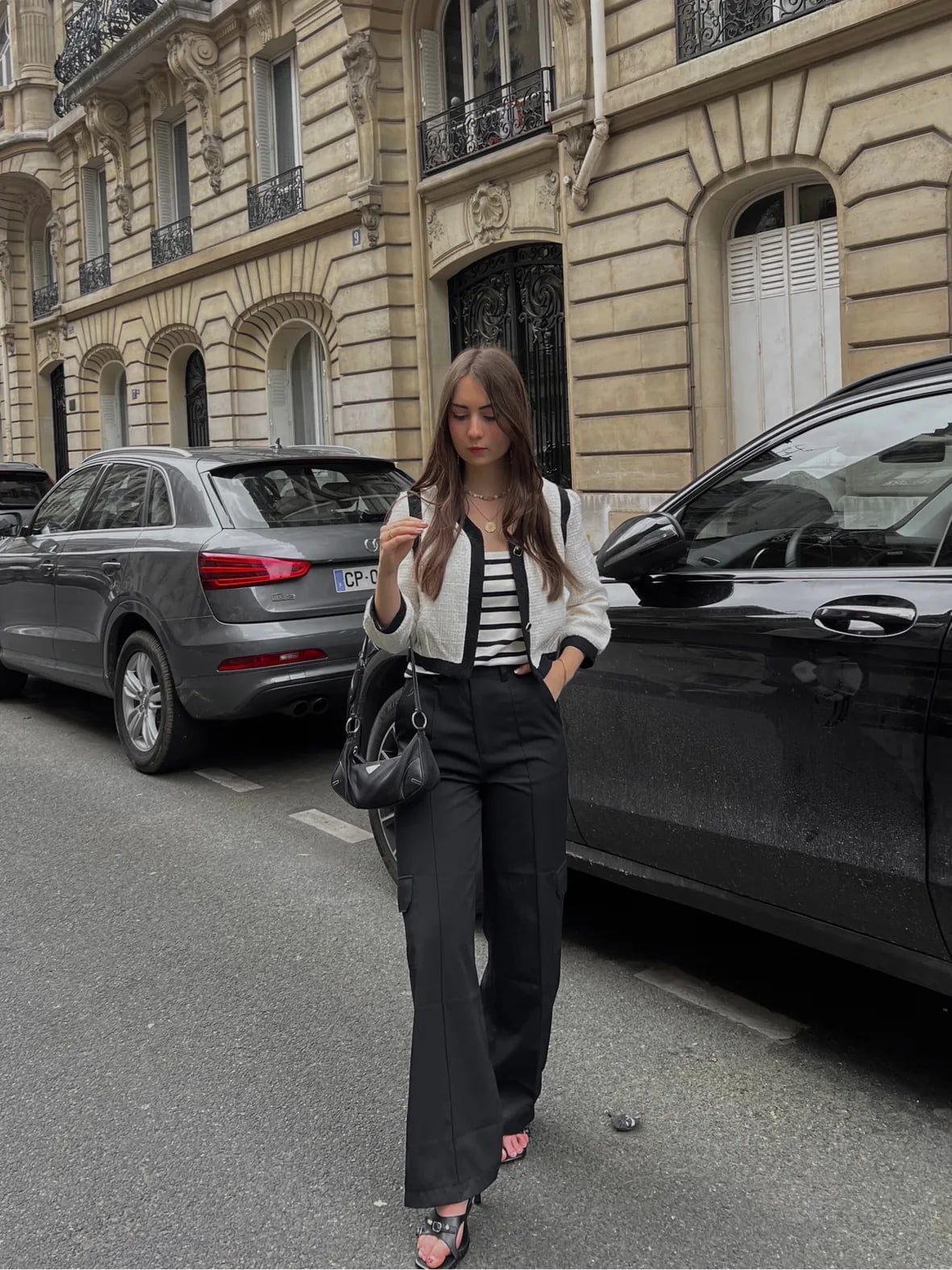 Cropped jacket and wide-leg pants with strappy sandals — Classy Streetwear Outfits