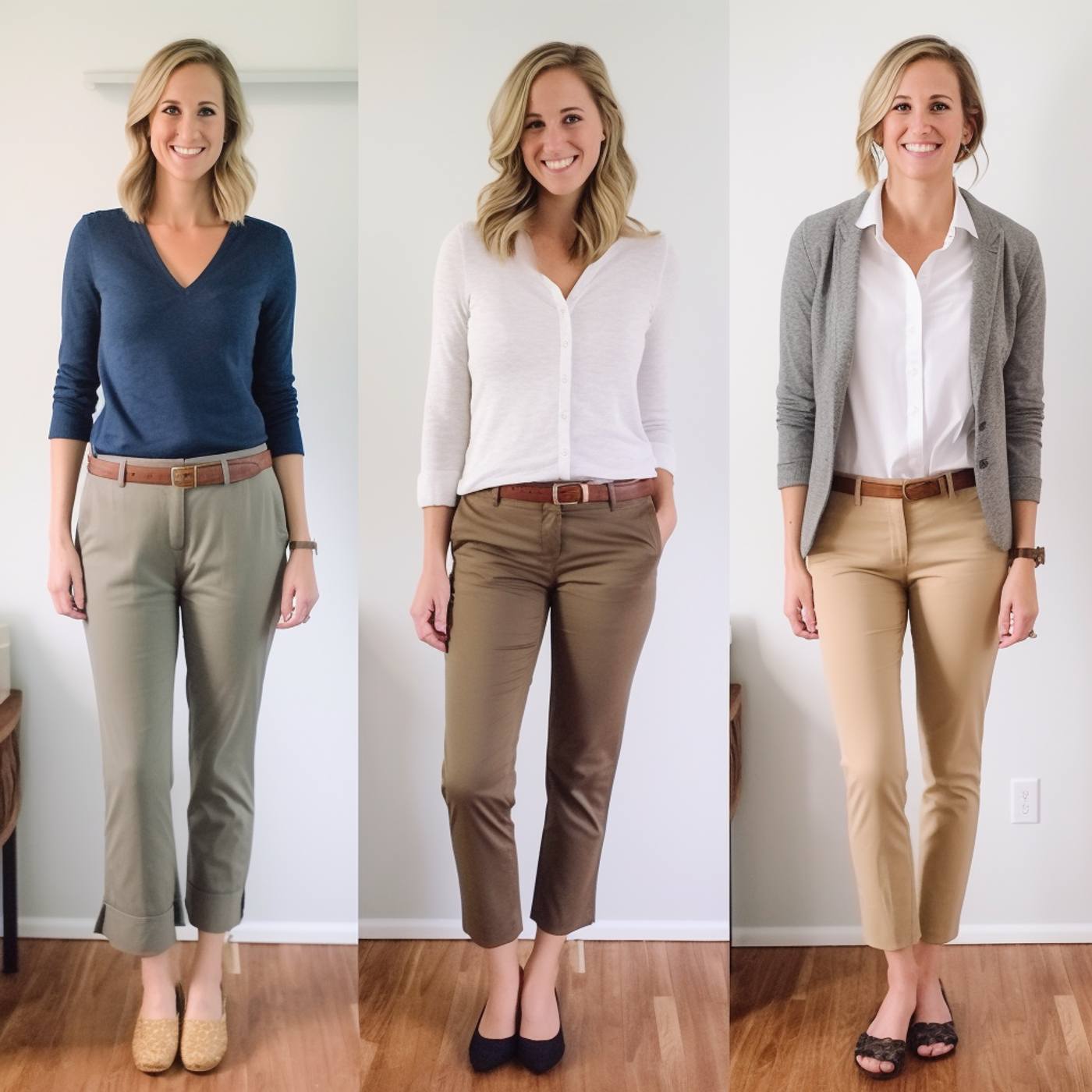 Tailored Trousers With Neutral Sweaters and Blazers — Classy Teacher Outfits Elementary