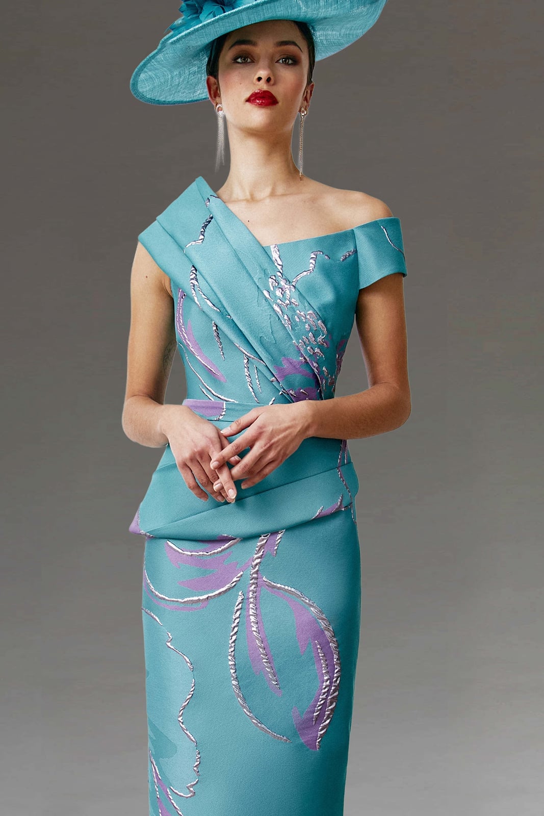 Fitted Dress With Asymmetric Bodice. 5421. Size 14. - Catherines of Partick
