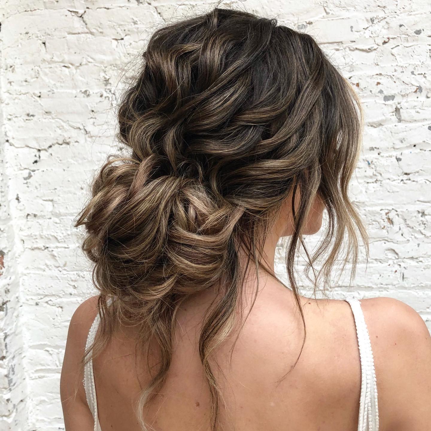 Loose Messy Bun With Balayage — Classy Wedding Guest Updos