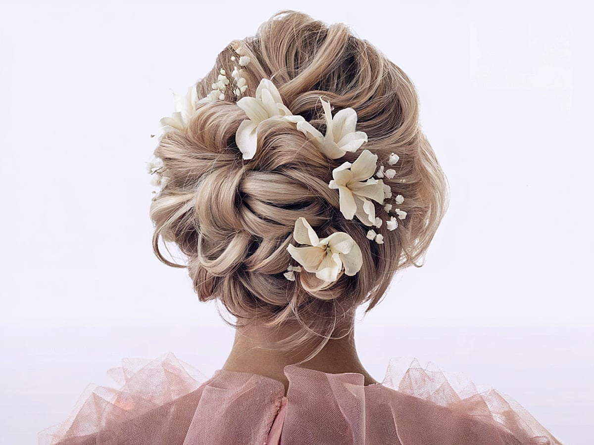 Textured Updo With Loose Waves and Braids — Classy Wedding Guest Updos