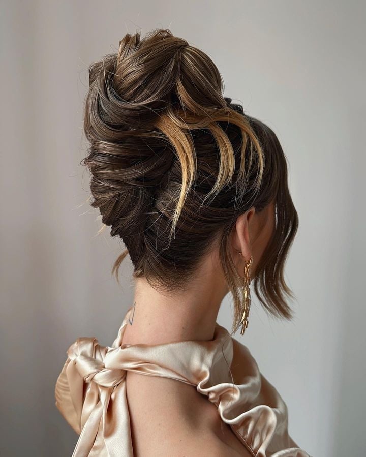 Voluminous Updo With Twists — Classy Wedding Guest Updos