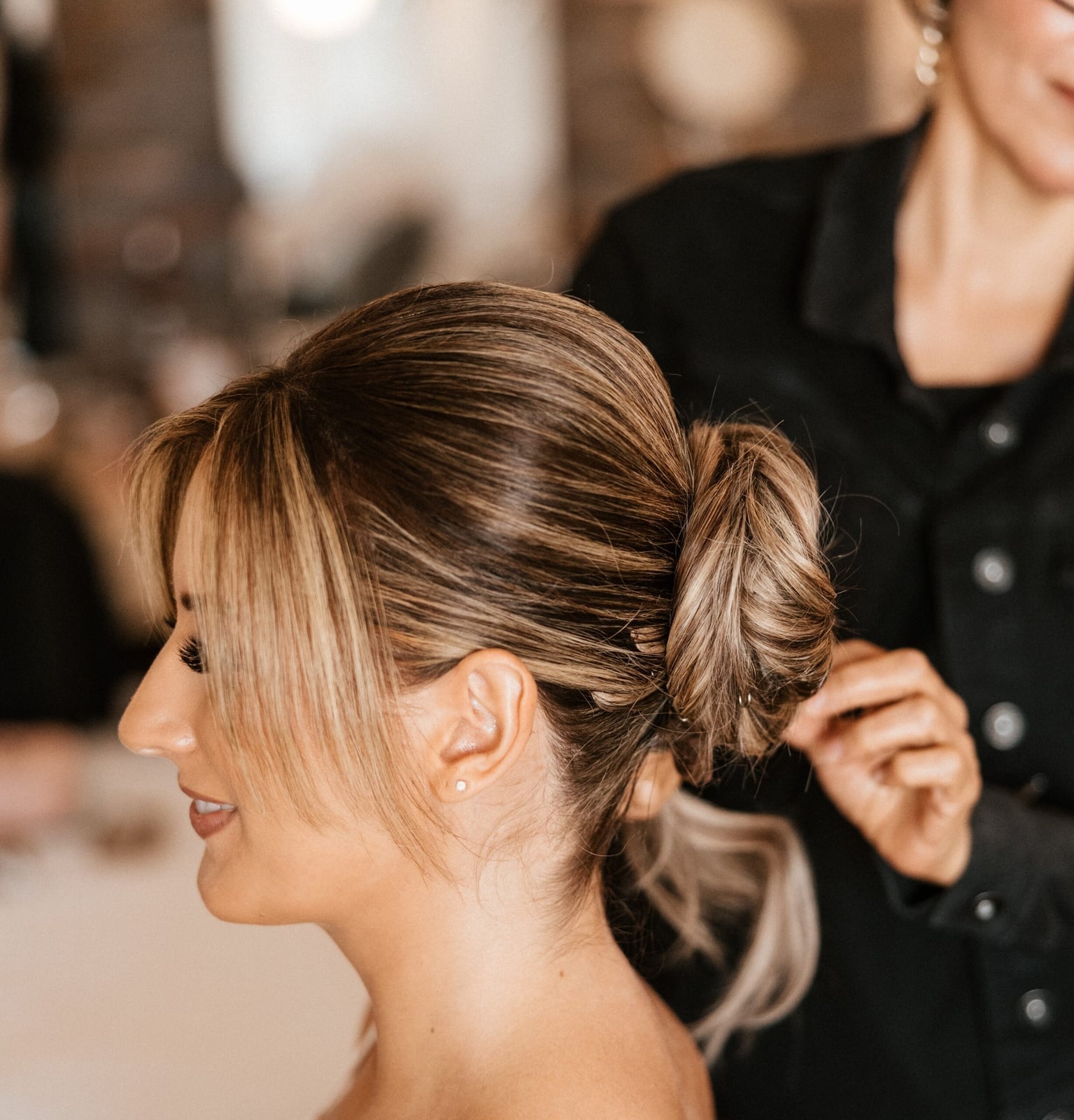 Soft Textured Low Bun With Face-Framing Pieces — Classy Wedding Hair