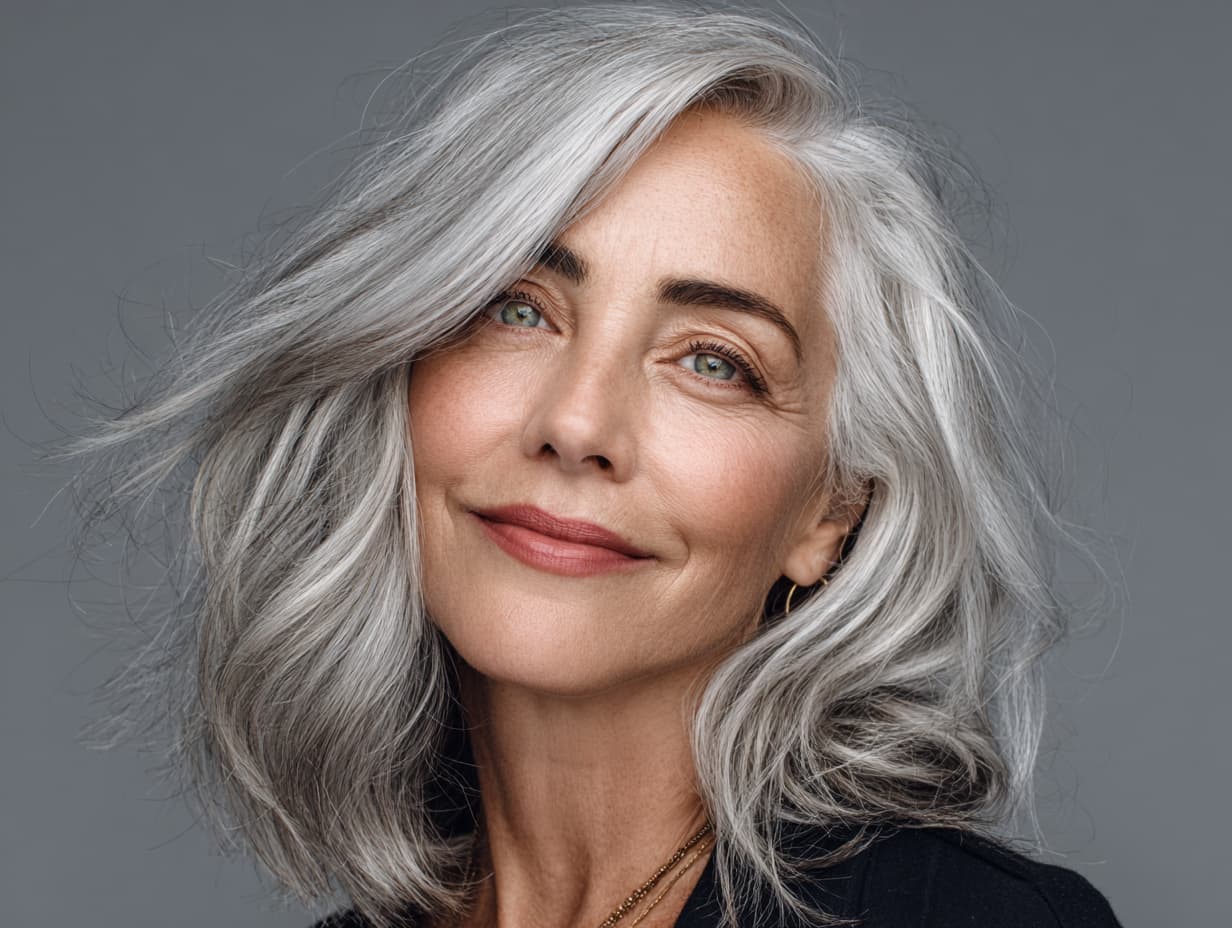 Collarbone Waves With Side-Swept Bangs — Classy Work Hair