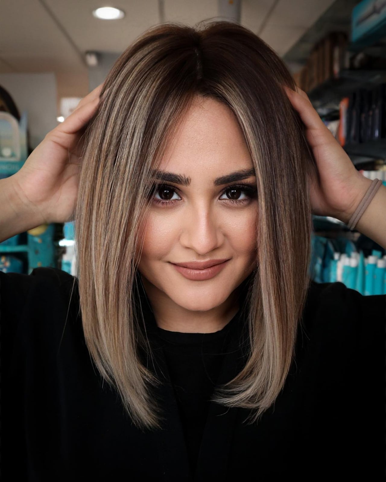 Collarbone Blunt Bob Dark Blonde Balayage — Classy Work Hair