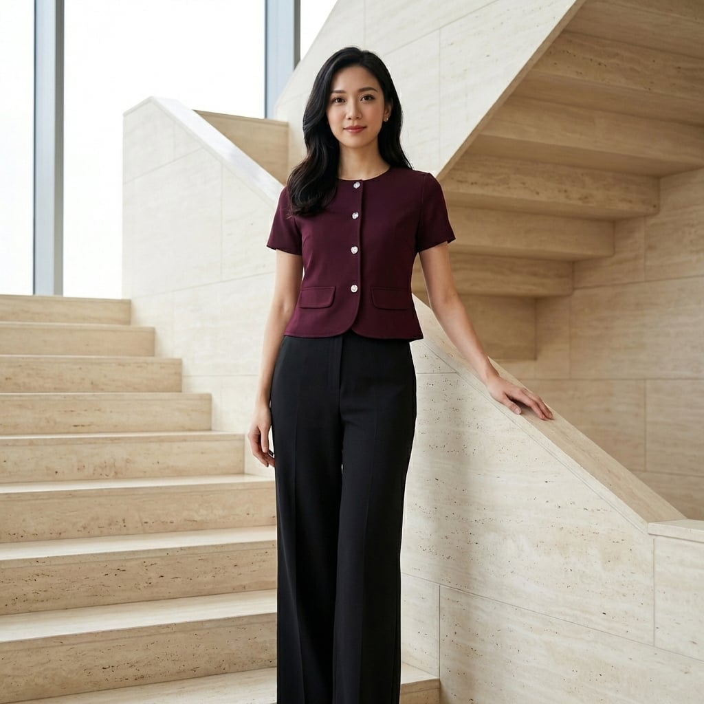 Black midi dress with gold button details — Classy Work Outfits Women Office