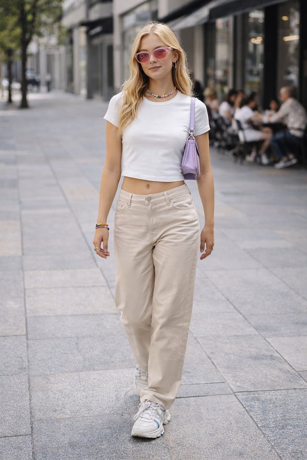 Cropped T-Shirt and Relaxed Trousers for Everyday Comfort — Classy Y2K Style