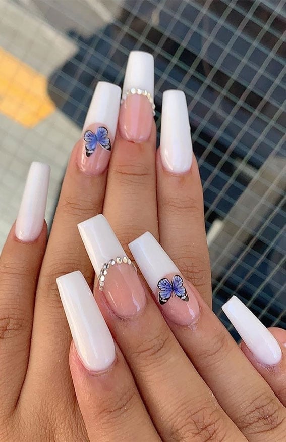 Medium Almond Pink Black Bow Acrylic Nails, Glossy — Cute Acrylic Nails