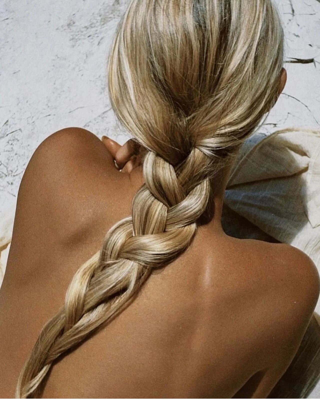 Thick Three-Strand Braid with Highlights, Mid-Back — Cute Braids Easy