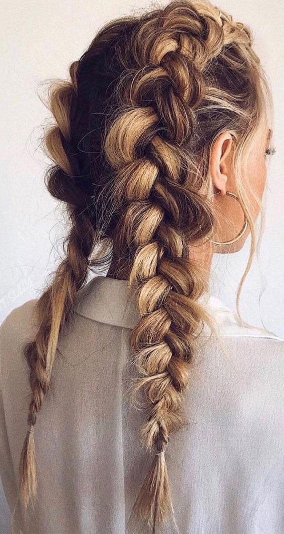 Chunky Textured Dutch Braids — Cute Braids Easy
