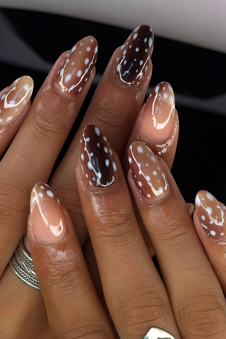 Almond Bambi Inspired Nails Almond Bambi Inspired Nails — Cute Brown Nails